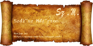 Szász Márton névjegykártya