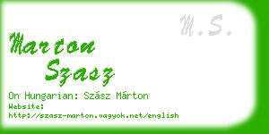marton szasz business card
